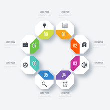 Vector Octagon Elements For Infographic
