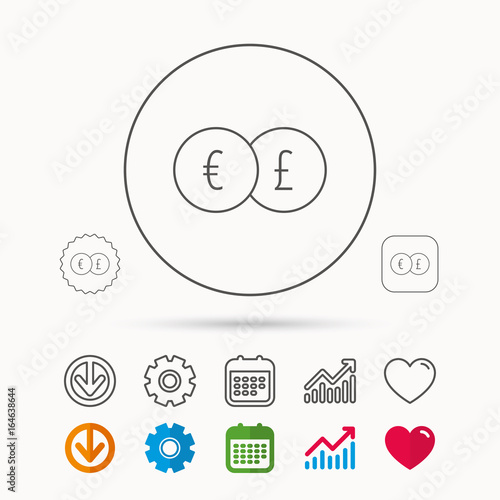 Currency Exchange Icon Banking Transfer Sign Euro To Pound Symbol - 