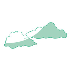 Wall Mural - isolated cute clouds icon vector illustration graphic design