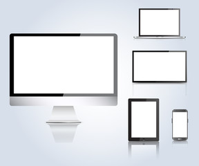 Wall Mural - . set device with white screen