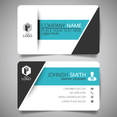 Wall Mural - blue modern creative business card and name card,horizontal simple clean template vector design, lay