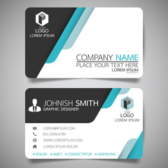 Wall Mural - blue modern creative business card and name card,horizontal simple clean template vector design, lay