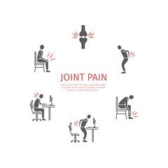 Wall Mural - Joint pain. Flat icons set. Vector