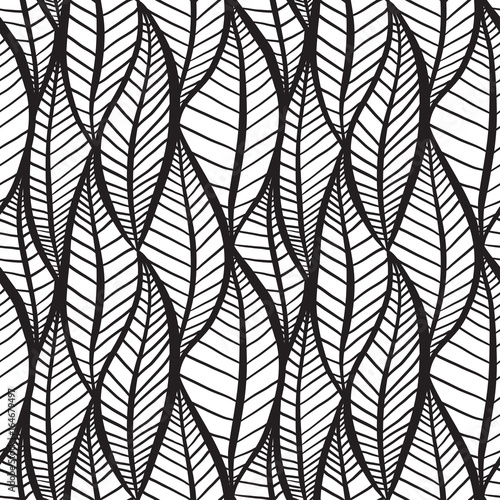 Seamless Black And White Texture With Stylized Leaves Vector Pattern For Wallpaper Fabrics And Your Creativity Stock Vector Adobe Stock Seamless Black And White Texture With Stylized Leaves Vector Pattern For Wallpaper Fabrics And Your Creativity Stock Vector Adobe Stock