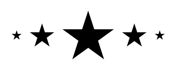 Wall Mural - 5 stars, black star in flat style, star icon