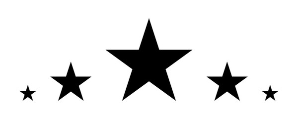 Wall Mural - 5 stars, black star in flat style, star icon