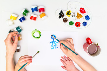 Wall Mural - Child's hands painting