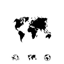 World Map Icon Stock Vector Illustration Flat Design