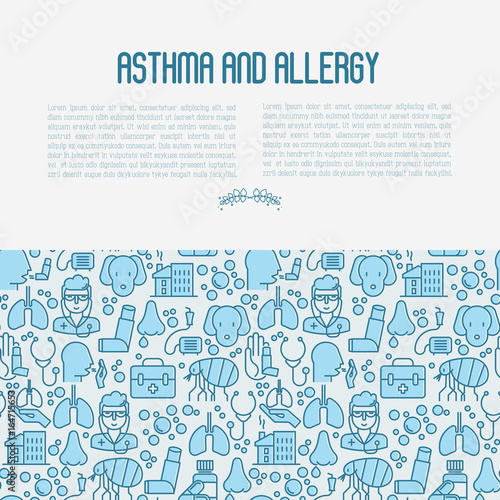 Asthma And Allergy Concept Contains Seamless Pattern For Web Page