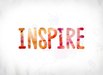 Inspire Concept Painted Watercolor Word Art