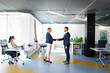 © Halfpoint - Business people in the office. Man and woman shaking hands.