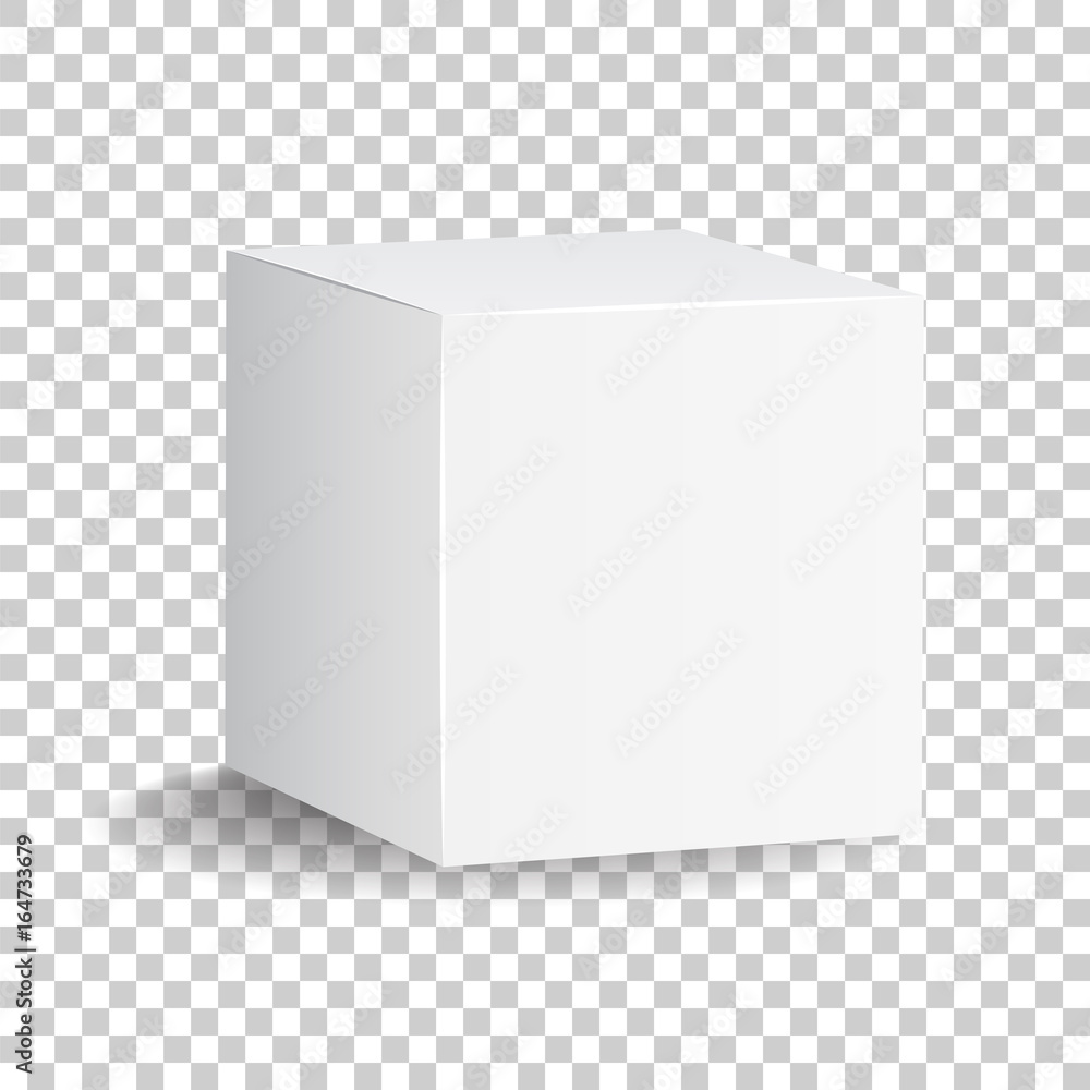 Blank white carton 3d box icon. Box package mockup vector illustration. - obrazy, fototapety, plakaty 