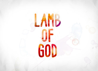 Poster - Lamb of God Concept Painted Watercolor Word Art