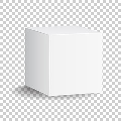 blank white carton 3d box icon. box package mockup vector illustration.