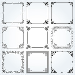 Wall Mural - Decorative frames and borders square set 3 vector