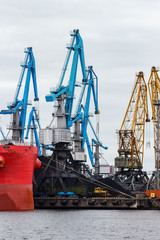 Poster - Blue cargo cranes