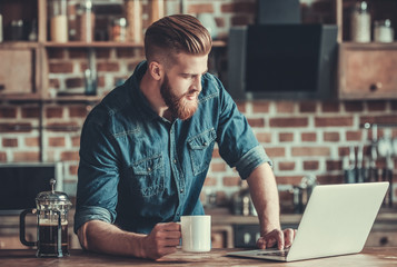 Canvas Print - Handsome man at home