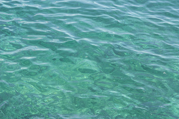 Sea. Texture .Blue sea surface with waves. Water surface. Clear water background, blue natural texture.