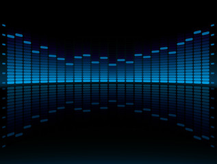 Blue Graphic Equalizer Display.