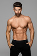 canvas print picture - Fitness male model posing