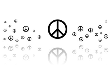 Poster - Peace-Symbol Reflektierend Weiss