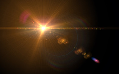 Wall Mural - beautiful abstract image of lens flare with black background