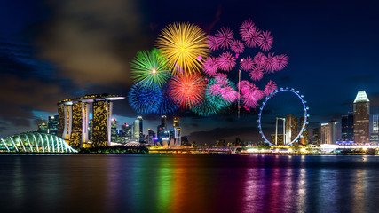 Firework display in Singapore.