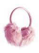 Pink fluffy furry earmuffs isolated on white