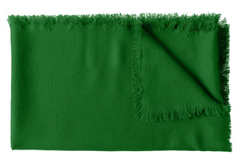 Sticker - Green folded wool shawl blanket isolated on white