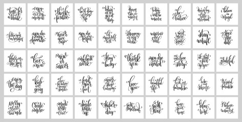 set of 50 hand lettering posters, motivational and inspirational