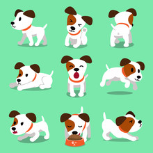 Cartoon Character Jack Russell Terrier Dog Poses