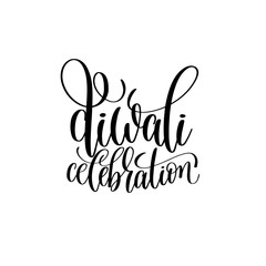 Canvas Print - diwali celebration black calligraphy hand lettering text 