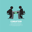Black Symbol Of Two Men In Corruption Concept Vector Illustration