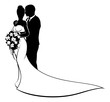 Bride and Groom Husband Wife Wedding Silhouette