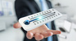 © sdecoret - Businessman checking the temperature drop 3D rendering