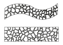 Garden Path Stone Texture Hand Drawing. Vector Illustration