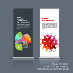 Wall Mural - Abstract business vector set of modern roll Up Banner stand design template with colourful soft, rounded shapes