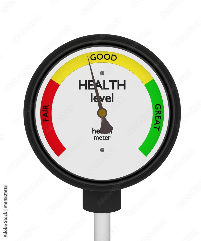 Health meter abstract 3d illustration showing good status Stock ...