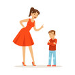 © topvectors - Mother character scolding her upset son vector Illustration