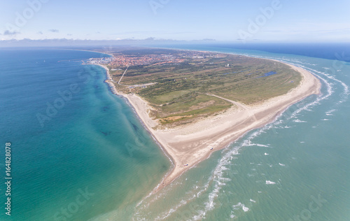 Aerial view of Greenen Denmark,where the to seas meet (Baltic sea and North sea)Greenen is the northern most top of Denmark,and here the lands end Wallpaper Mural