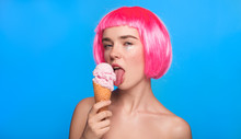 Girl Licking Ice Cream Sensually