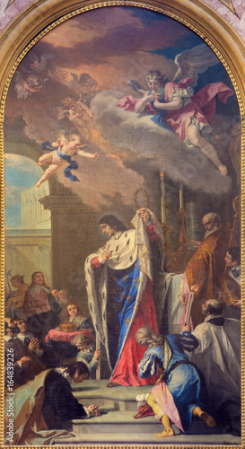 Cuadros en Lienzo TURIN, ITALY - MARCH 14, 2017: The painting of Sanit Louis IX of France in church Basilica di Suprega by Sebastiano Ricci da Belluno (1659 - 1734)