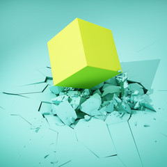 Poster - Cube hits surface