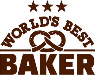 Wall Mural - Worlds best baker with pretzel