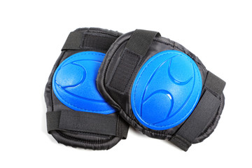 Knee pads and elbow pads isolated on white background