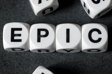 Canvas Print - word epic on toy cubes