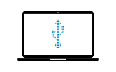 Wall Mural - Pixel Icon Laptop - USB