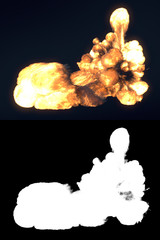 Wall Mural - fireball isolated on dark background. close up. 3d rendering