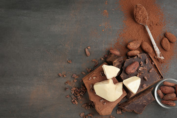 Wall Mural - Composition of cocoa products on table