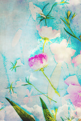 Sticker - Artistic, natural background with flowers